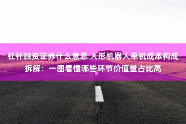 杠杆融资证券什么意思 人形机器人单机成本构成拆解：一图看懂哪些环节价值量占比高