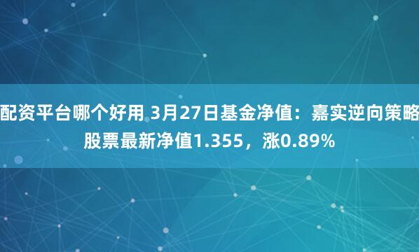 配资平台哪个好用 3月27日基金净值：嘉实逆向策略股票最新净值1.355，涨0.89%