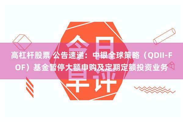 高杠杆股票 公告速递：中银全球策略（QDII-FOF）基金暂停大额申购及定期定额投资业务