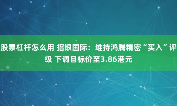 股票杠杆怎么用 招银国际：维持鸿腾精密“买入”评级 下调目标价至3.86港元