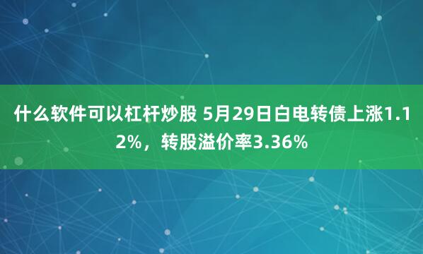 什么软件可以杠杆炒股 5月29日白电转债上涨1.12%，转股溢价率3.36%